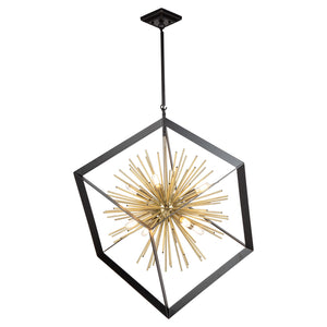 Artcraft - AC11440 - Eight Light Chandelier - Sunburst - Matte Black & Satin Brass