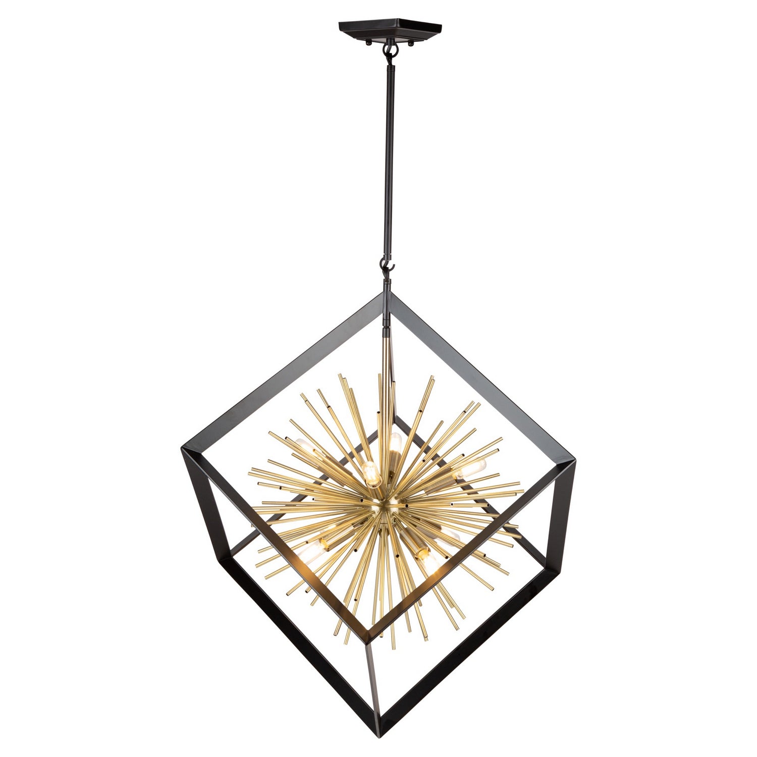 Artcraft - AC11440 - Eight Light Chandelier - Sunburst - Matte Black & Satin Brass