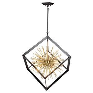 Artcraft - AC11440 - Eight Light Chandelier - Sunburst - Matte Black & Satin Brass