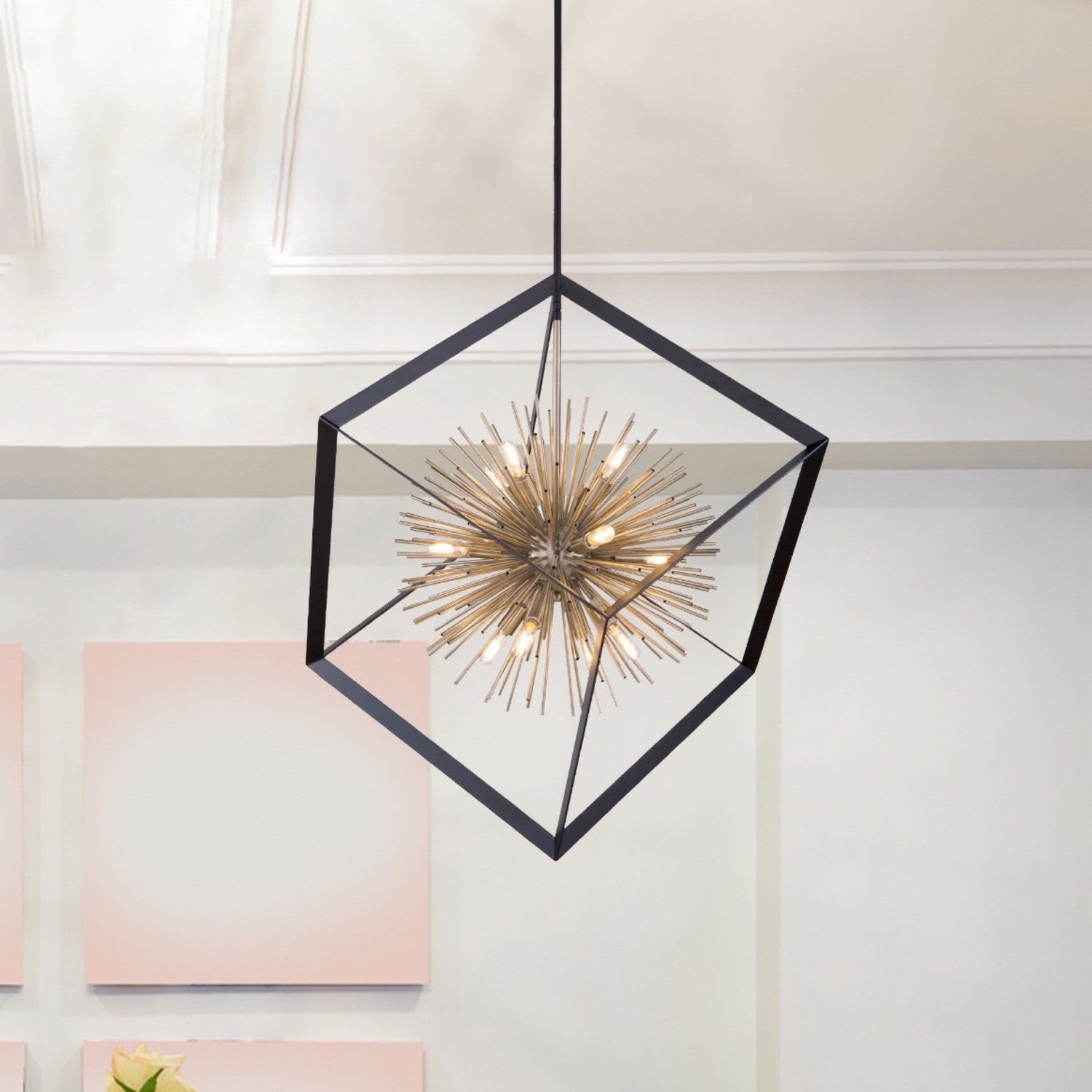 Artcraft - AC11441 - 12 Light Chandelier - Sunburst - Matte Black & Satin Brass