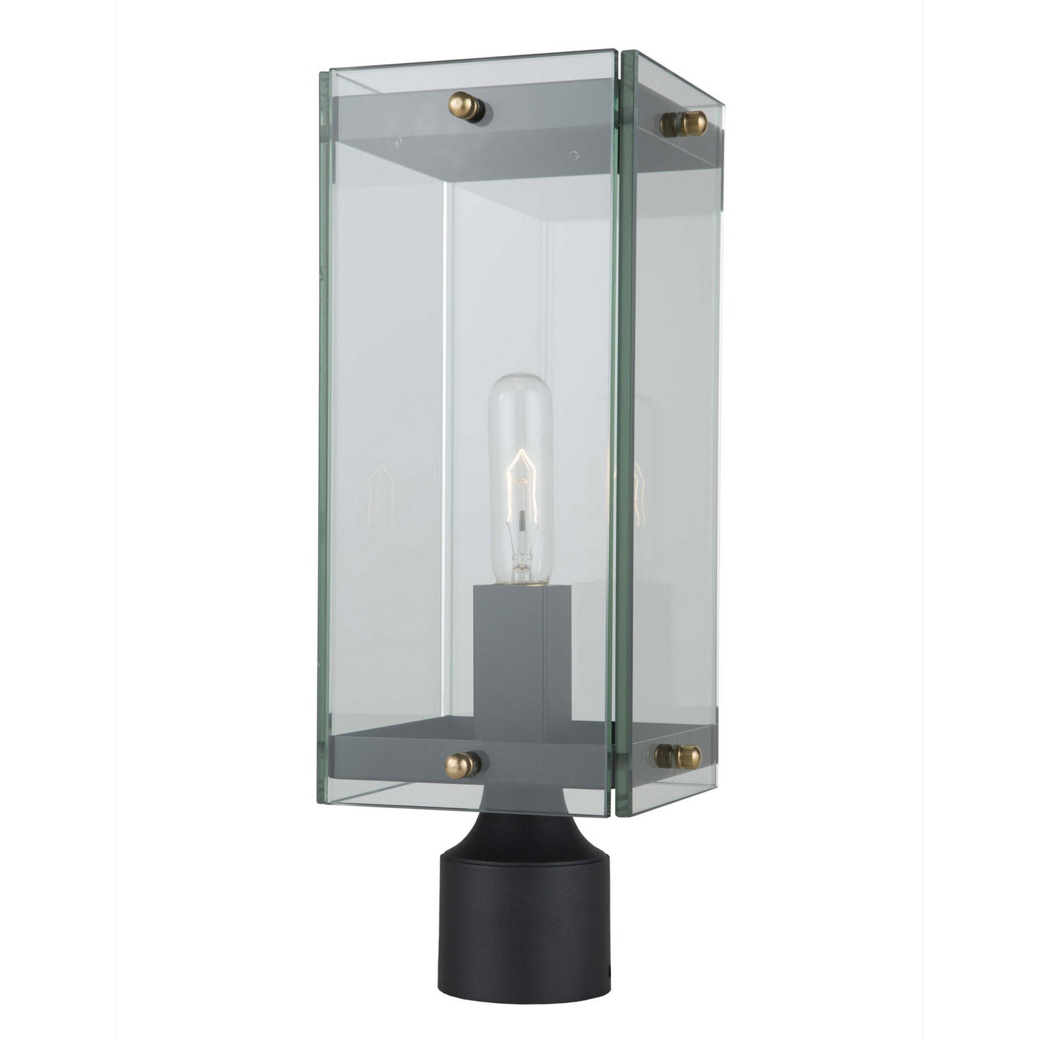 Artcraft - AC8143BK - One Light Outdoor Post Mount - Bradgate - Matte Black & Harvest Brass