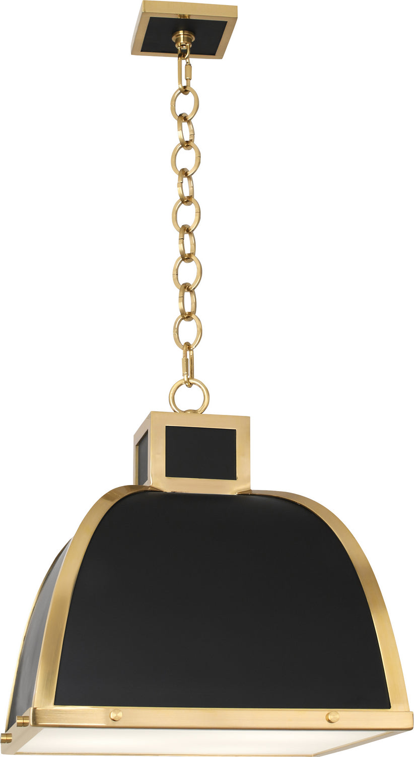 Robert Abbey - 1444 - Three Light Pendant - Ranger - Matte Black Painted w/Modern Brass