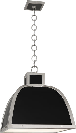 Robert Abbey - 1446 - Three Light Pendant - Ranger - Matte Black Painted w/Polished Nickel