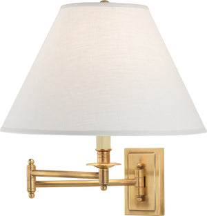 Robert Abbey - 1504ALT - One Light Wall Swinger - Kinetic Linen Shade - Antique Brass