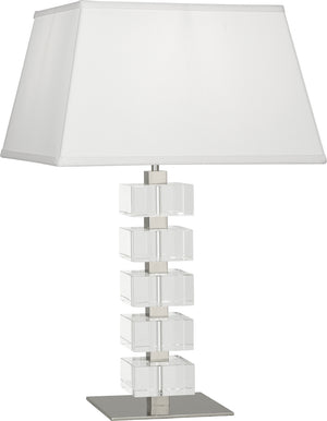 Robert Abbey - 175 - One Light Table Lamp - Jonathan Adler Monaco - Polished Nickel and Clear Crystal Blocks