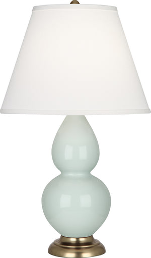 Robert Abbey - 1786X - One Light Accent Lamp - Small Double Gourd - Celadon Glazed Ceramic w/Antique Natural Brass