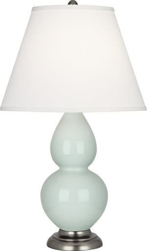 Robert Abbey - 1788X - One Light Accent Lamp - Small Double Gourd - Celadon Glazed Ceramic w/Antique Silver