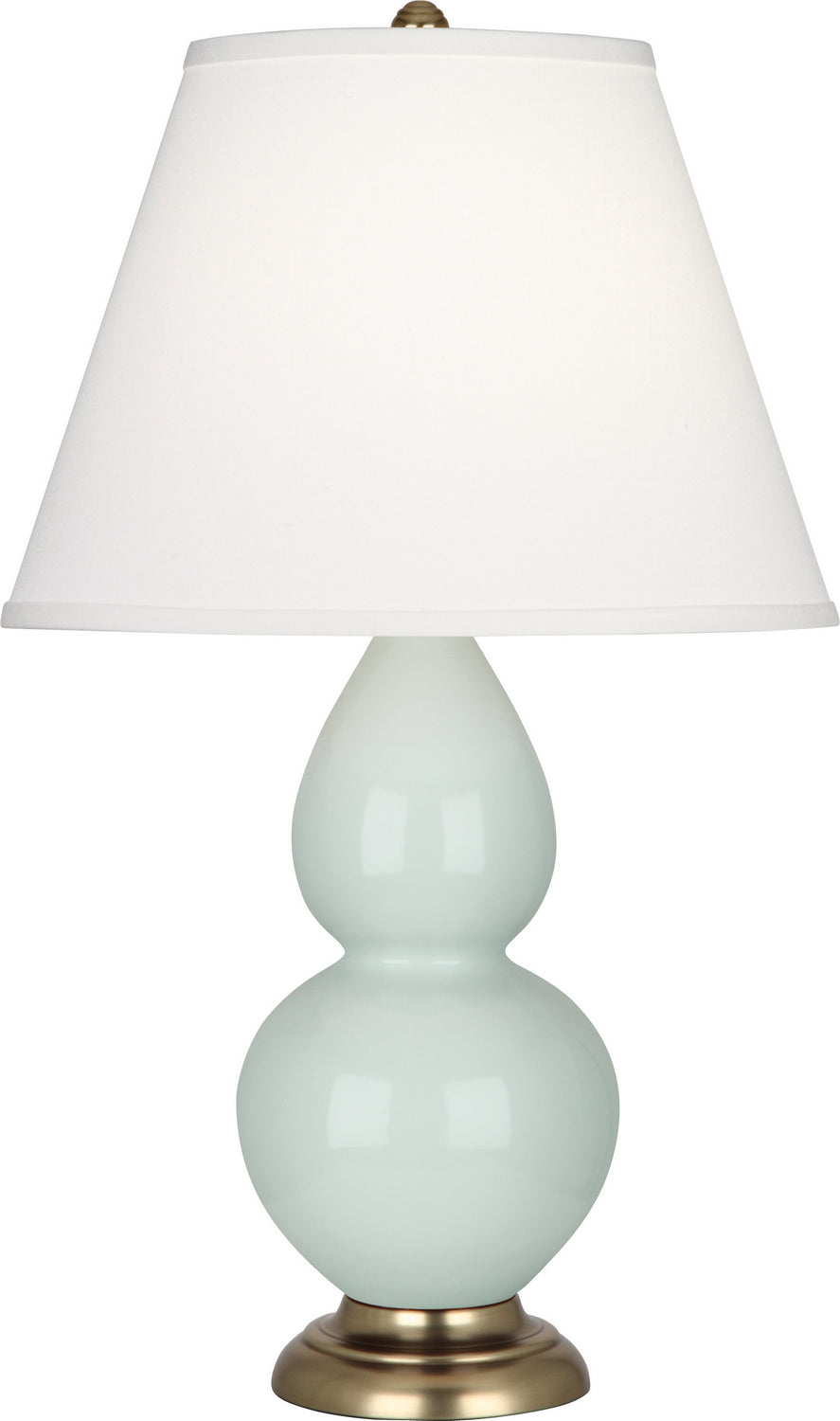 Robert Abbey - 1789X - One Light Table Lamp - Double Gourd - Celadon Glazed Ceramic w/Antique Natural Brass