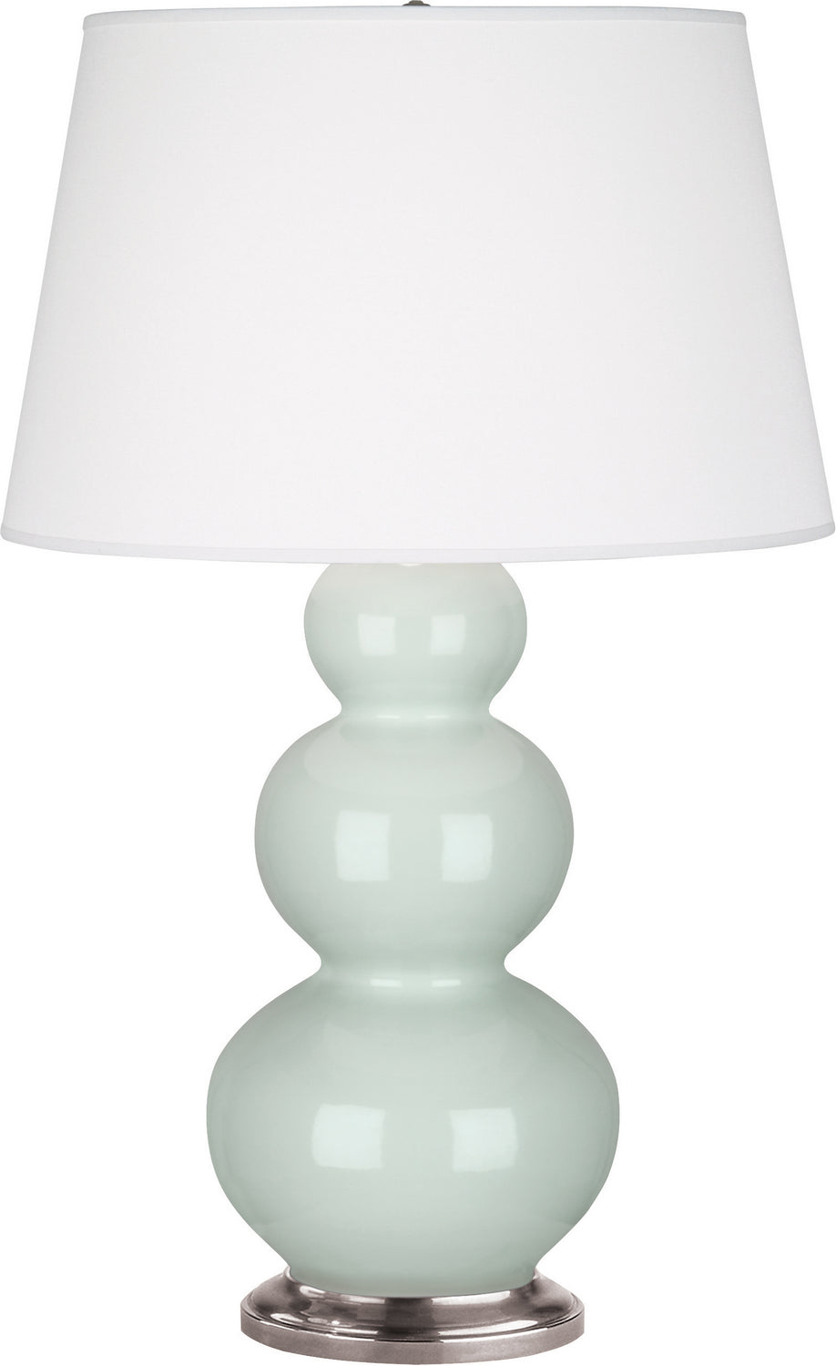 Robert Abbey - 371X - One Light Table Lamp - Triple Gourd - Celadon Glazed Ceramic w/Antique Silver