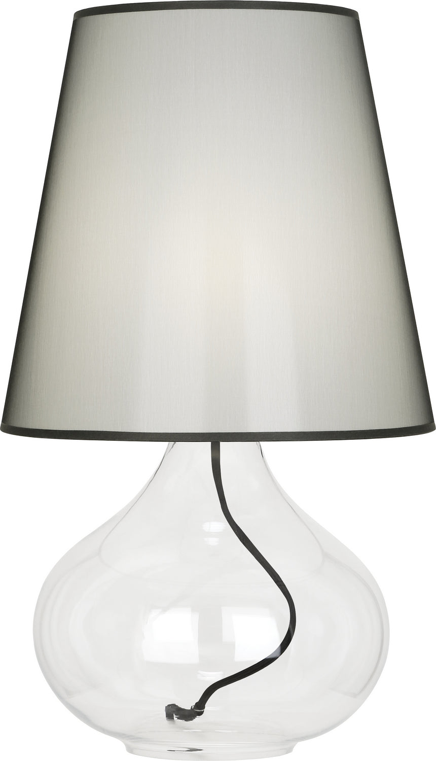 Robert Abbey - 458B - One Light Table Lamp - June - Clear Glass Body w/Black Fabric Wrapped Cord