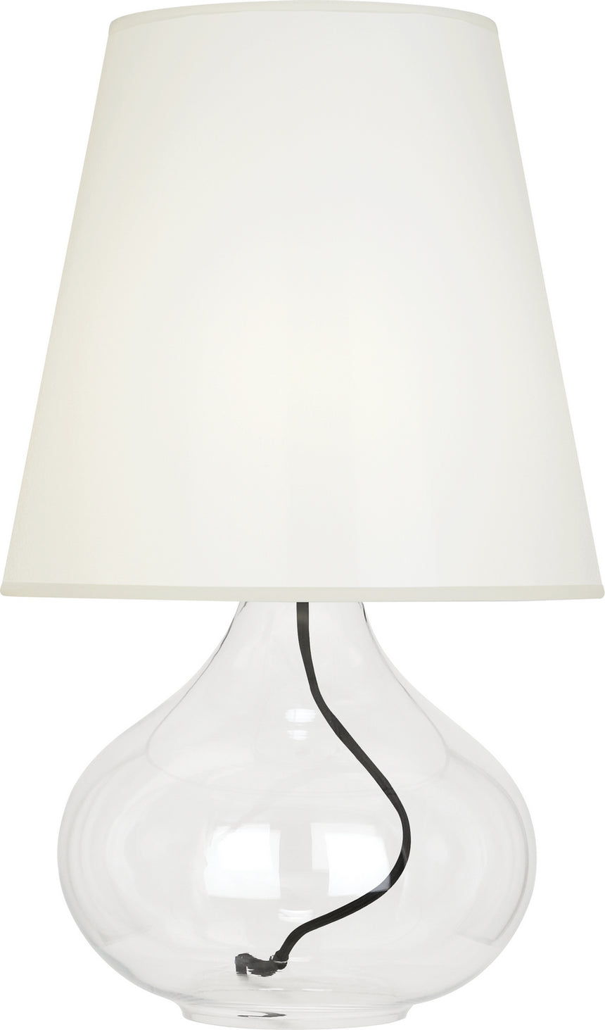 Robert Abbey - 458W - One Light Table Lamp - Small Julia - Clear Glass Body w/Black Fabric Wrapped Cord