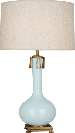 Robert Abbey - BB992 - One Light Table Lamp - Athena - Baby Blue Glazed Ceramic w/Aged Brass