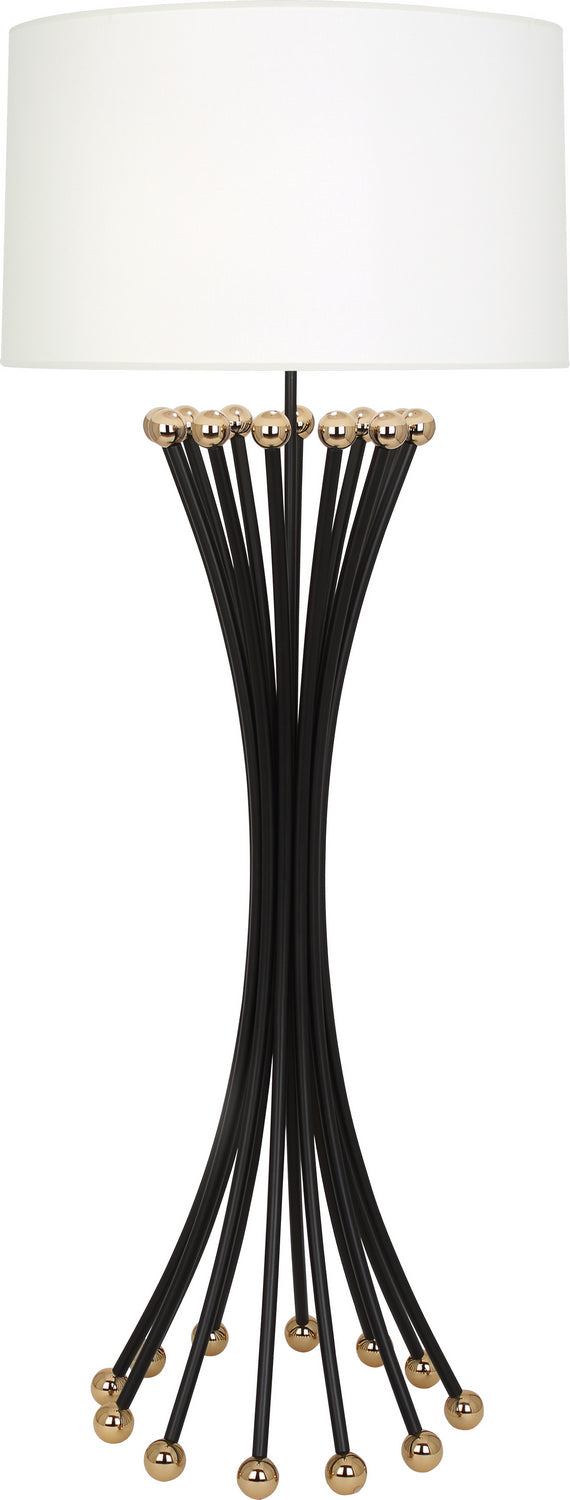 Robert Abbey - BL476 - One Light Floor Lamp - Jonathan Adler Biarritz - Blackened Metal w/Polished Brass