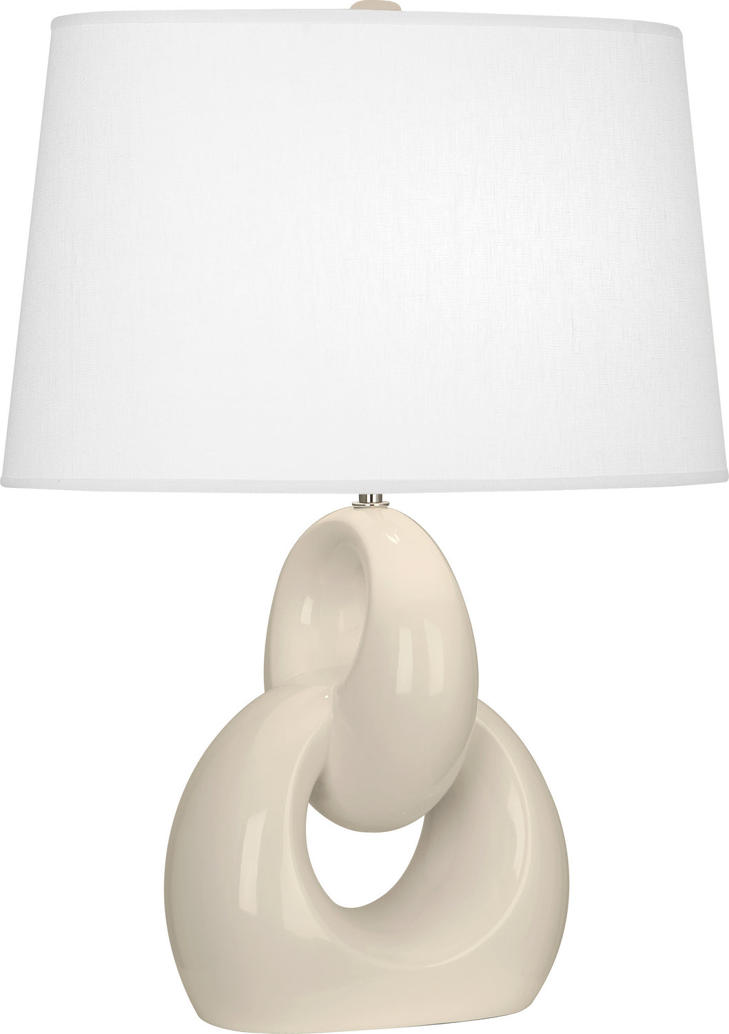 Robert Abbey - BN981 - One Light Table Lamp - Fusion - Bone Glazed Ceramic w/Polished Nickel