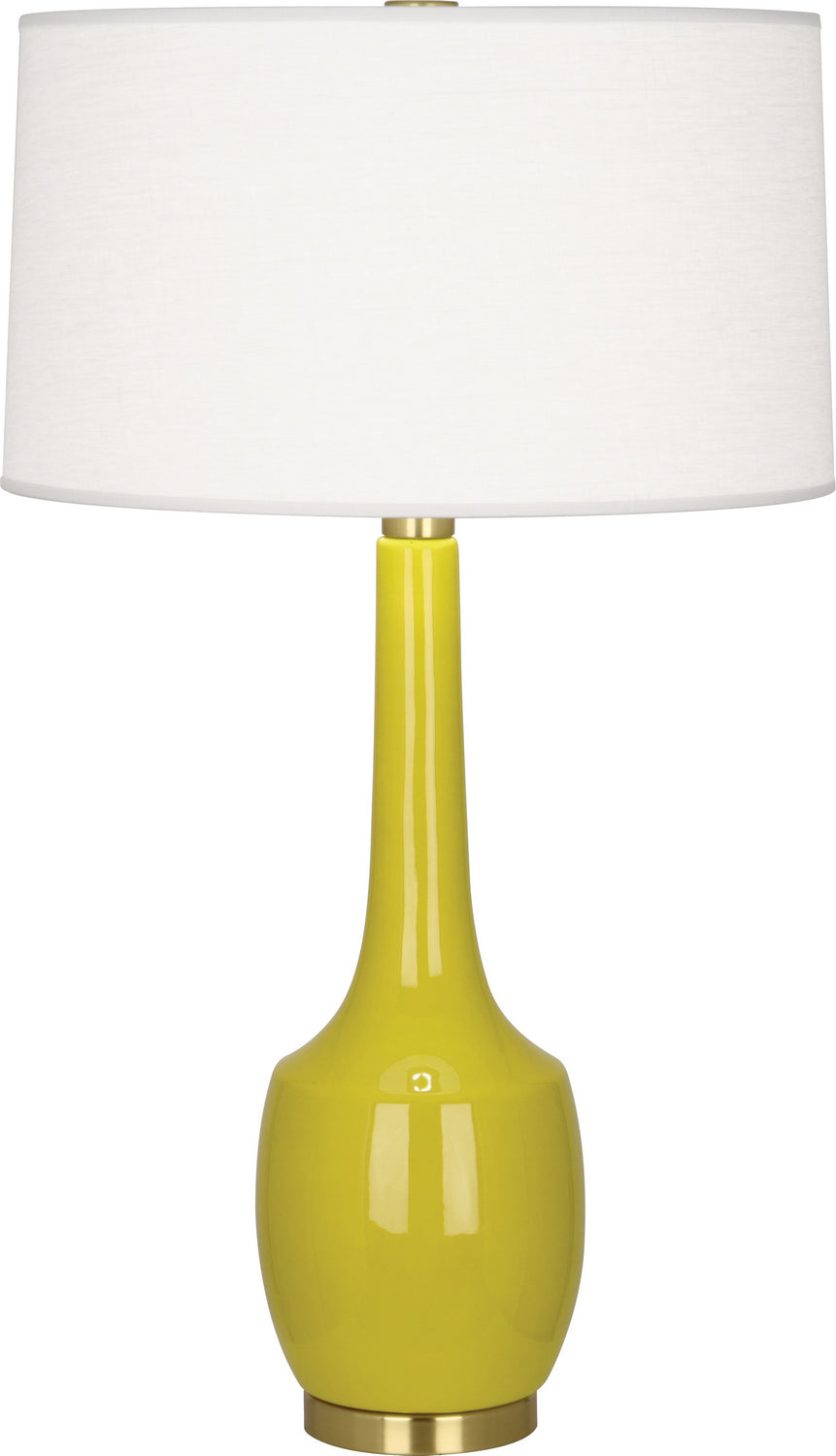 Robert Abbey - CI701 - One Light Table Lamp - Delilah - Citron Glazed Ceramic w/Antique Brass