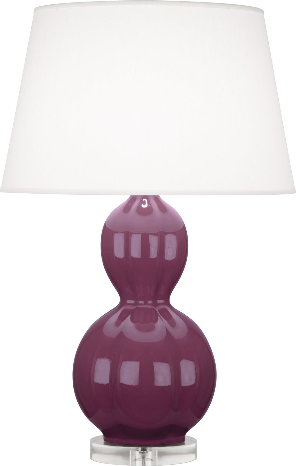 Robert Abbey - CP997 - One Light Table Lamp - Williamsburg Randolph - Deep Mauve Glazed Ceramic w/Lucite