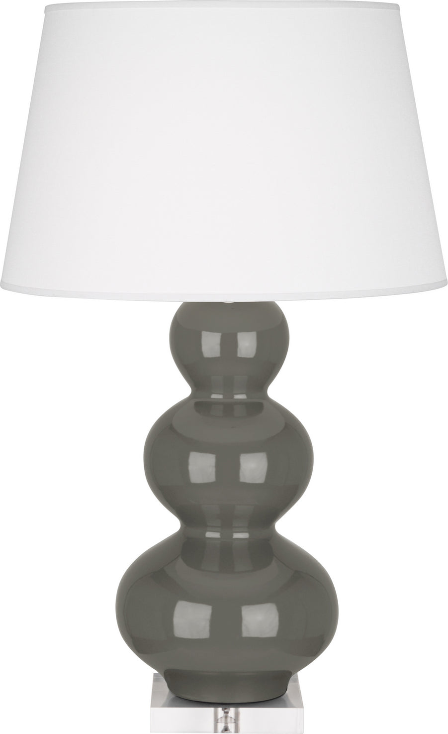 Robert Abbey - CR43X - One Light Table Lamp - Triple Gourd - Ash Glazed Ceramic w/Lucite