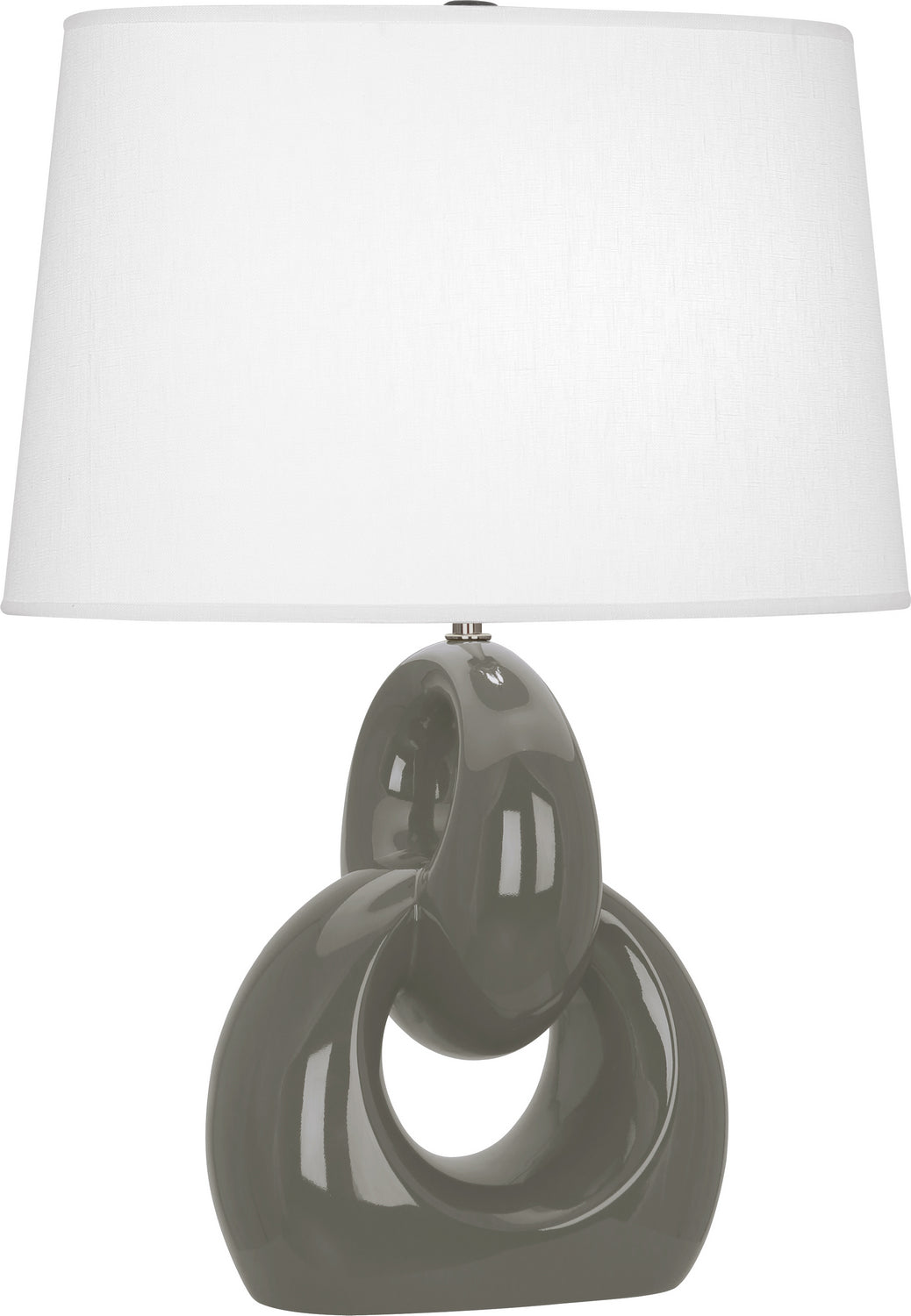 Robert Abbey - CR981 - One Light Table Lamp - Fusion - Ash Glazed Ceramic w/Polished Nickel