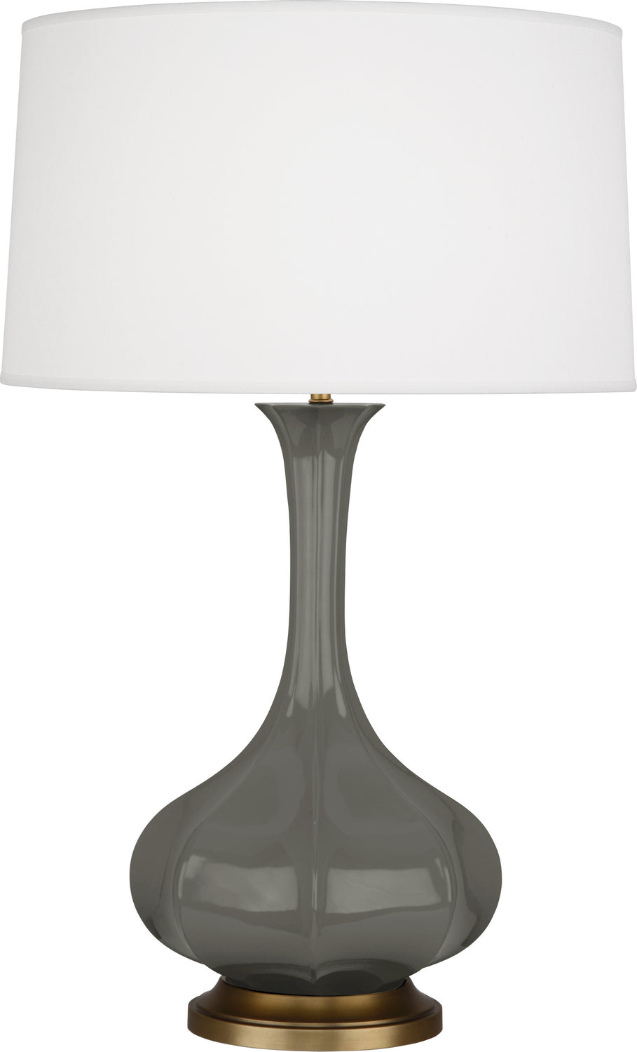 Robert Abbey - CR994 - One Light Table Lamp - Pike - Ash Glazed Ceramic w/Aged Brass