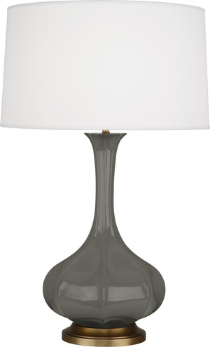 Robert Abbey - CR994 - One Light Table Lamp - Pike - Ash Glazed Ceramic w/Aged Brass