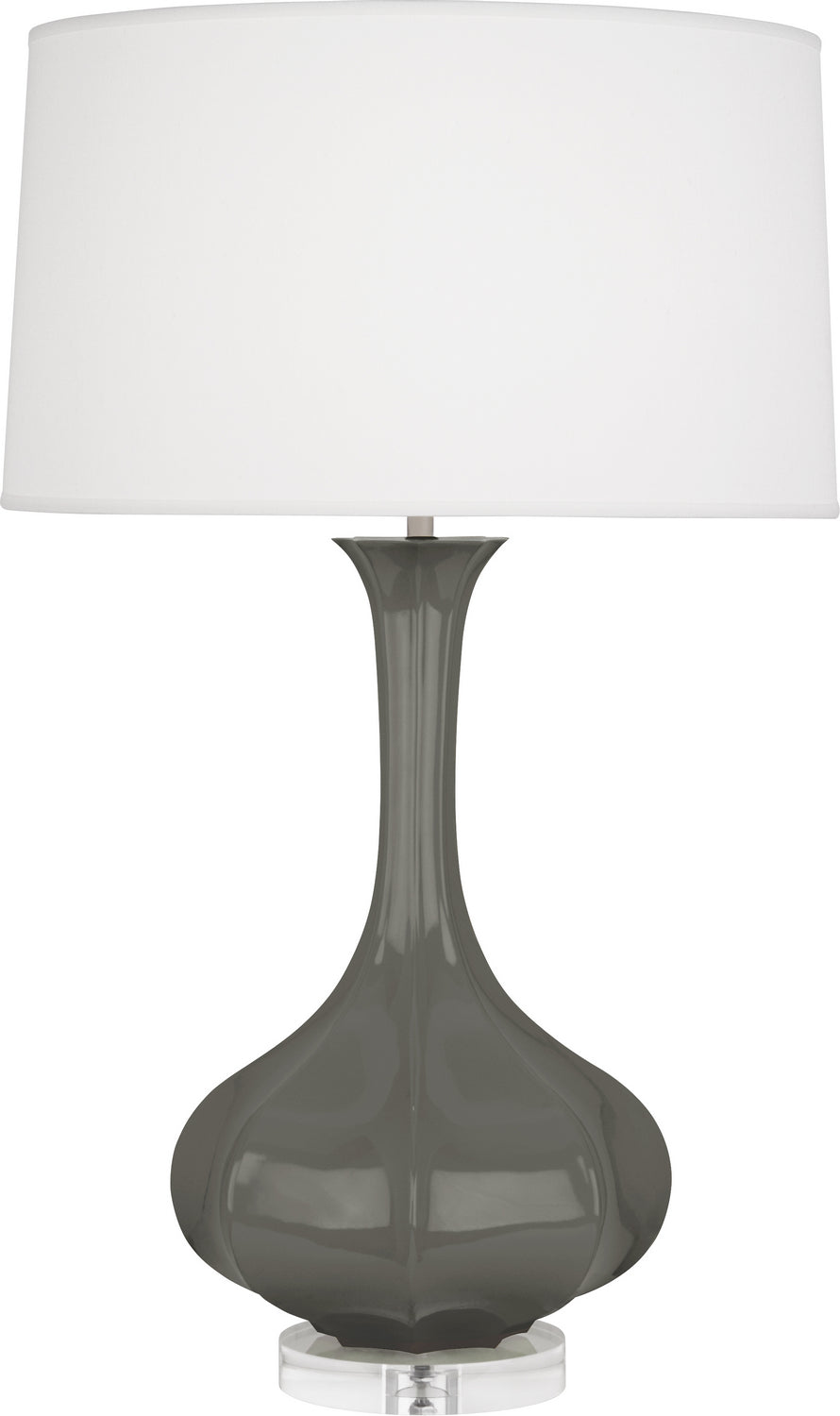 Robert Abbey - CR996 - One Light Table Lamp - Pike - Ash Glazed Ceramic w/Lucite