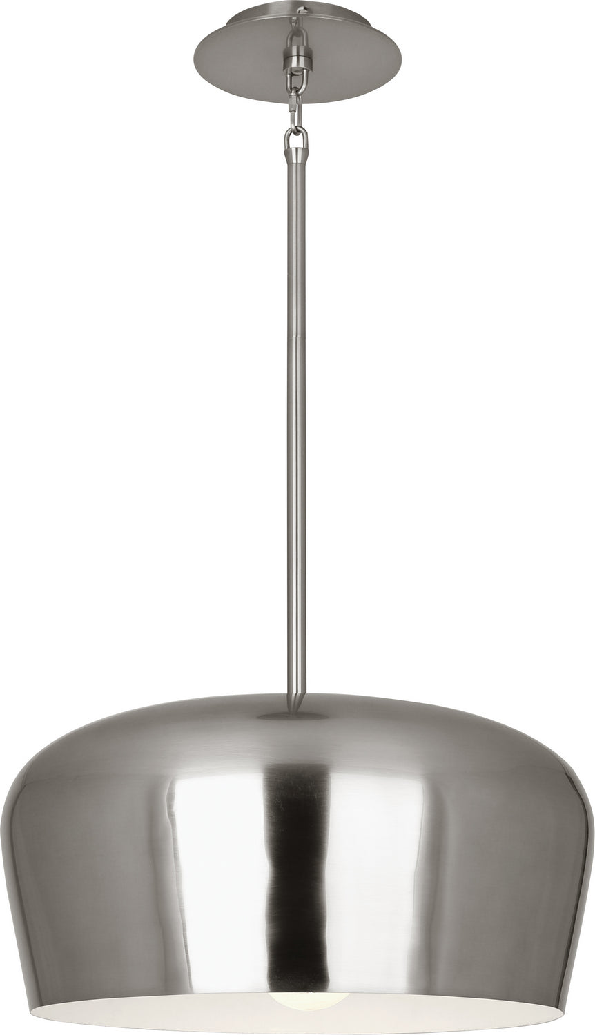 Robert Abbey - D610 - One Light Pendant - Rico Espinet Bumper - Dark Antique Nickel w/Painted White Shade Interior