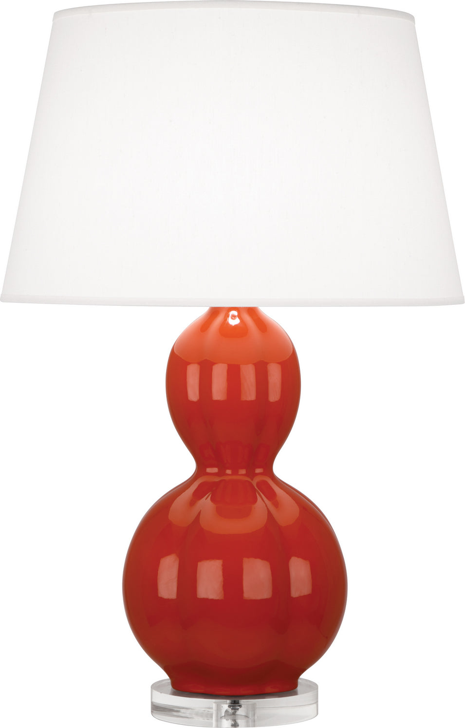Robert Abbey - DB997 - One Light Table Lamp - Williamsburg Randolph - Rusty Red Orange Glazed Ceramic w/Lucite