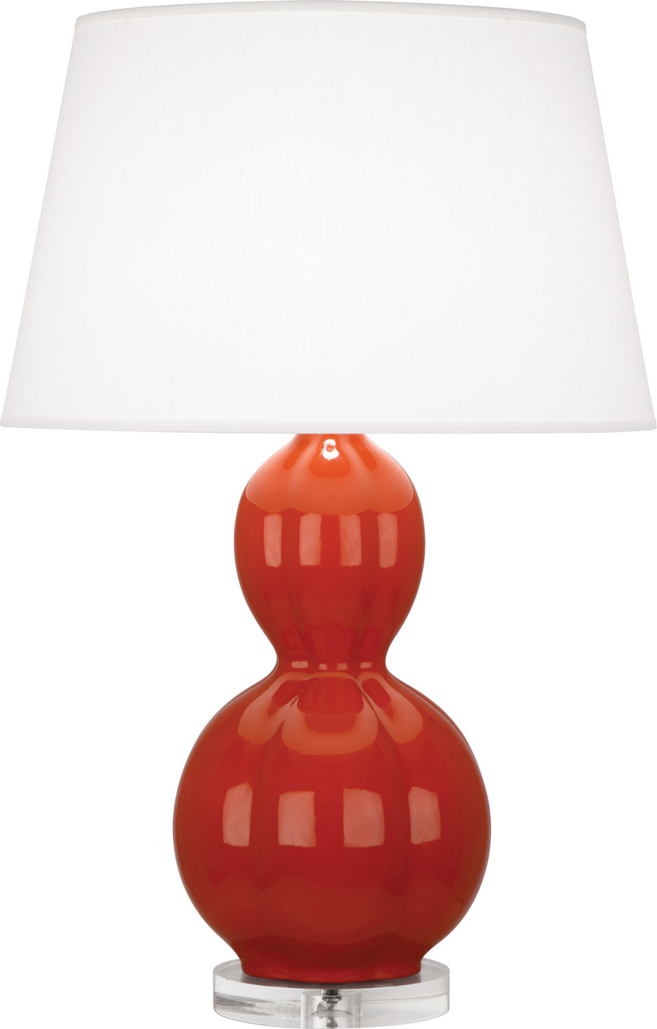 Robert Abbey - DB997 - One Light Table Lamp - Williamsburg Randolph - Rusty Red Orange Glazed Ceramic w/Lucite Base