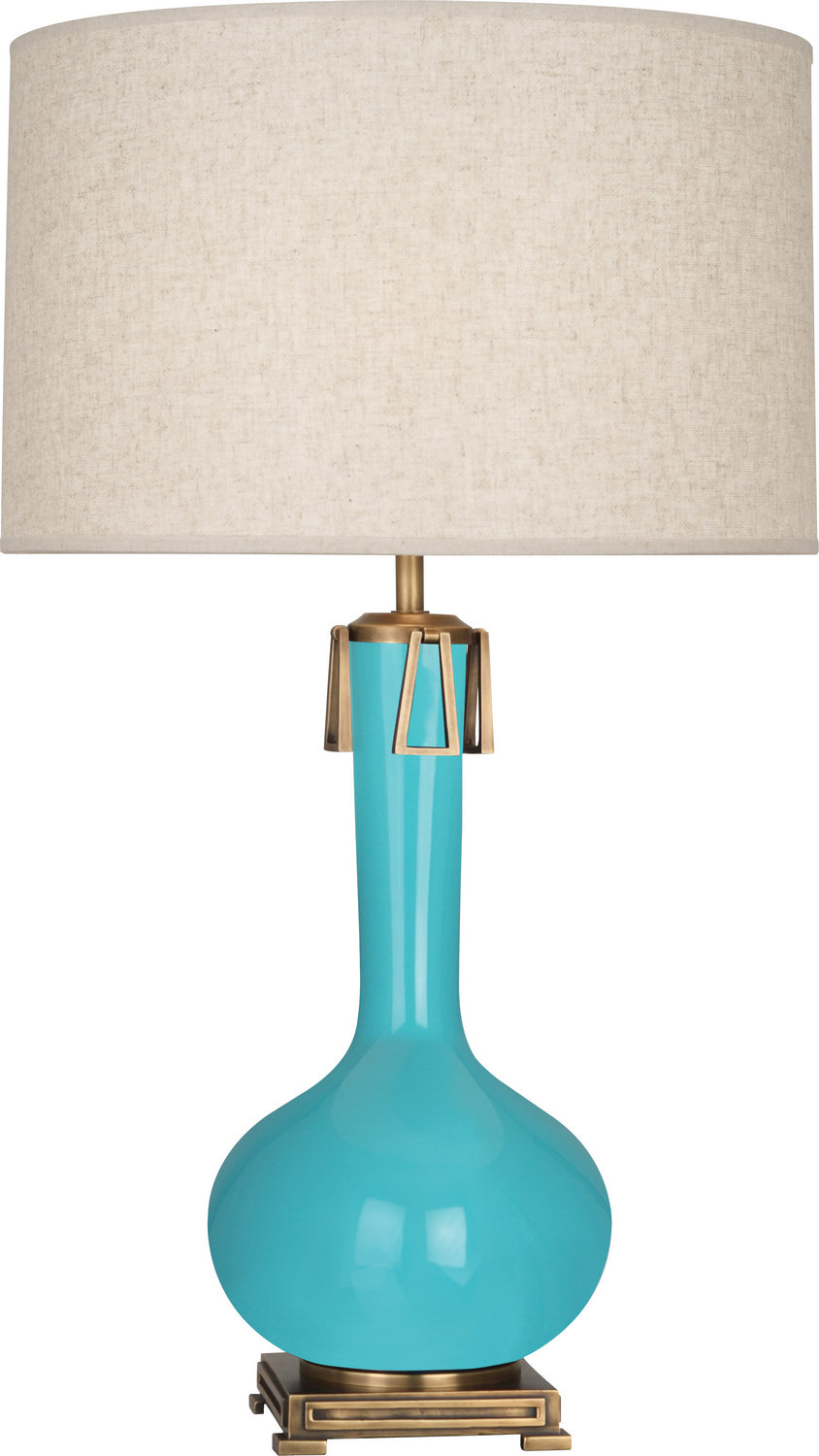 Robert Abbey - EB992 - One Light Table Lamp - Athena - Egg Blue Glazed Ceramic w/Aged Brass