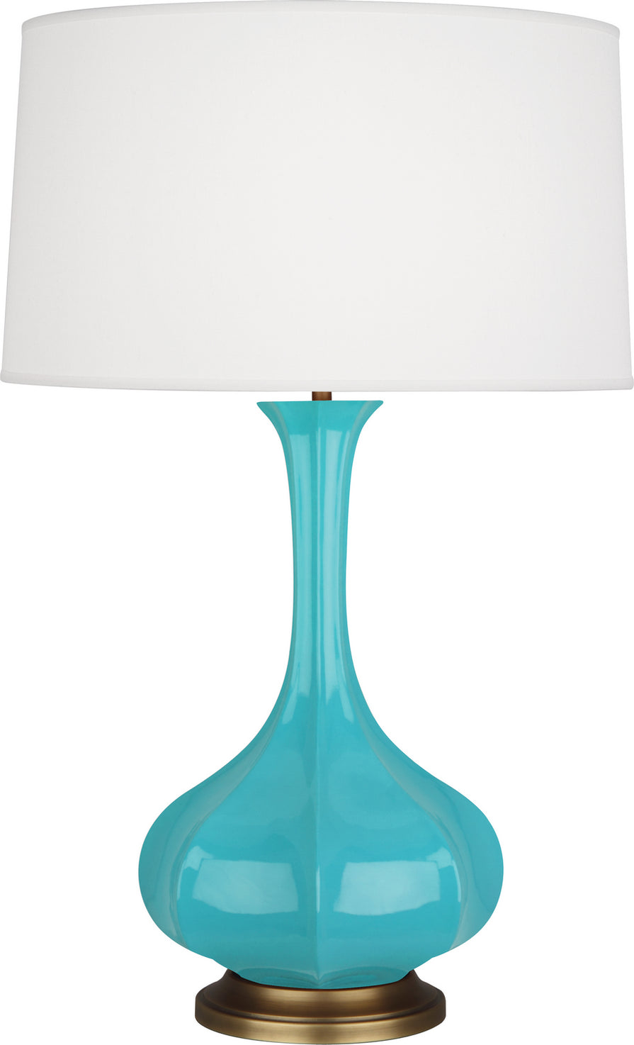 Robert Abbey - EB994 - One Light Table Lamp - Pike - Egg Blue Glazed Ceramic w/Aged Brass