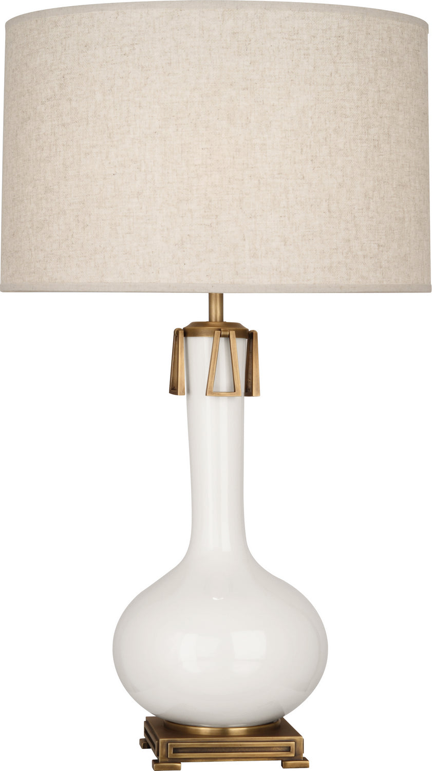 Robert Abbey - LY992 - One Light Table Lamp - Athena - Lily Glazed Ceramic w/Aged Brass