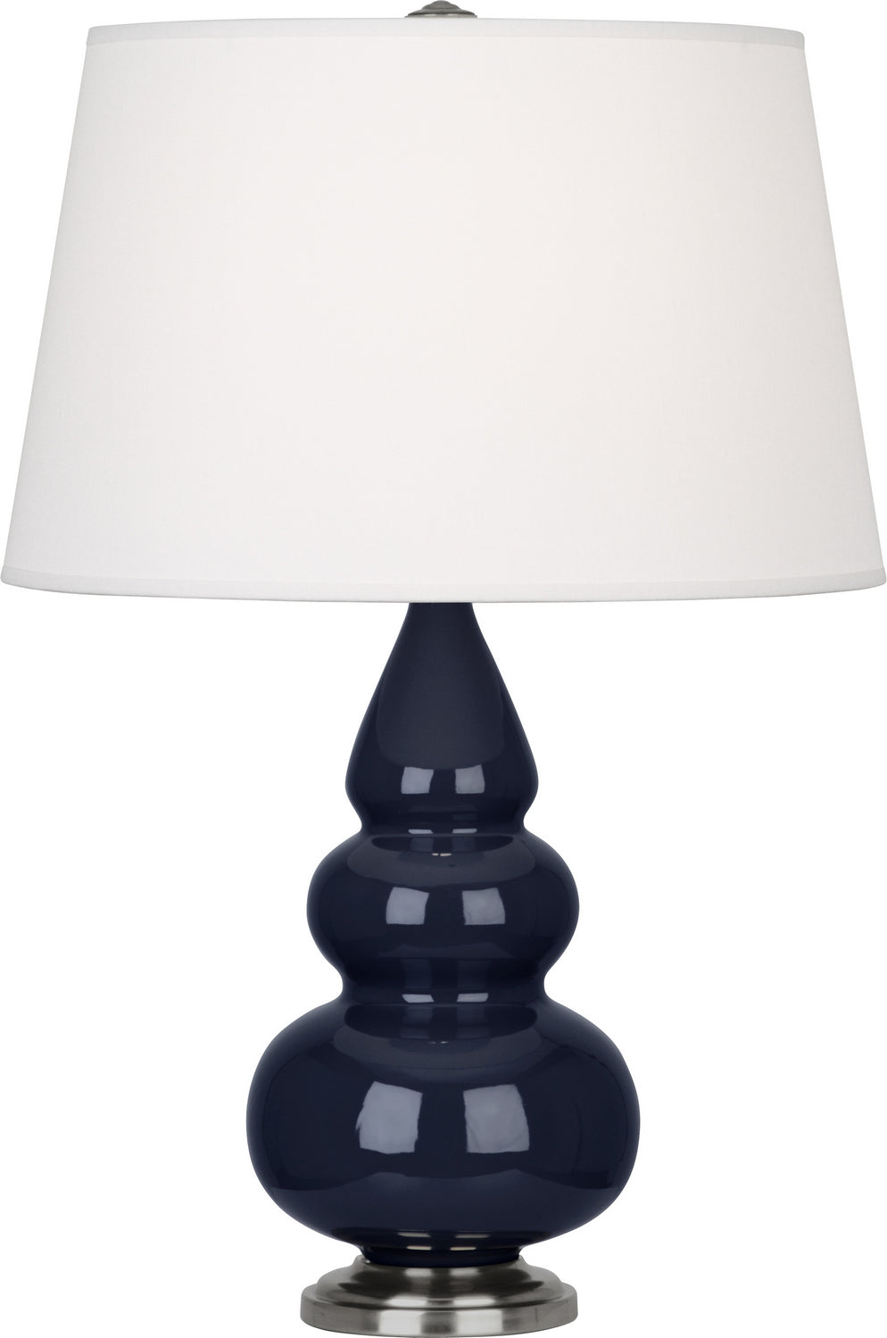 Robert Abbey - MB32X - One Light Accent Lamp - Small Triple Gourd - Midnight Blue Glazed Ceramic w/Antique Silver