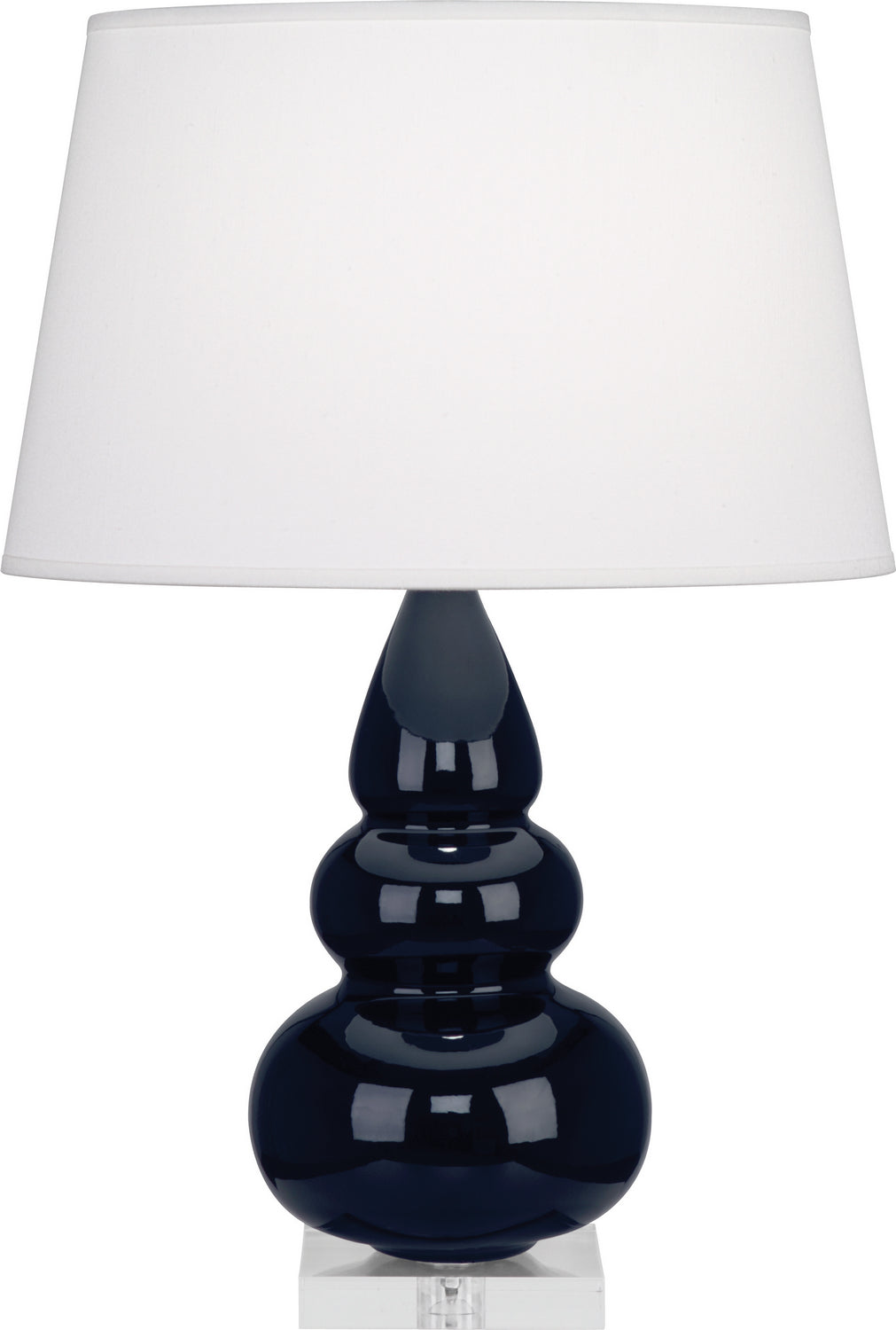 Robert Abbey - MB33X - One Light Accent Lamp - Small Triple Gourd - Midnight Blue Glazed Ceramic w/Lucite Base