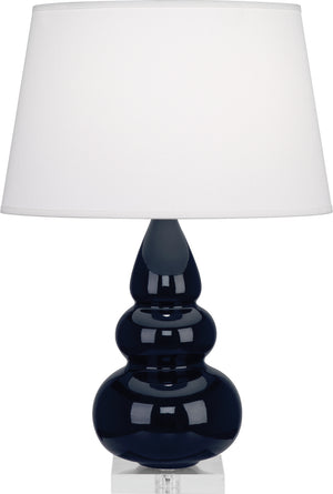 Robert Abbey - MB33X - One Light Accent Lamp - Small Triple Gourd - Midnight Blue Glazed Ceramic w/Lucite Base