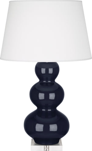 Robert Abbey - MB43X - One Light Table Lamp - Triple Gourd - Midnight Blue Glazed Ceramic w/Lucite Base