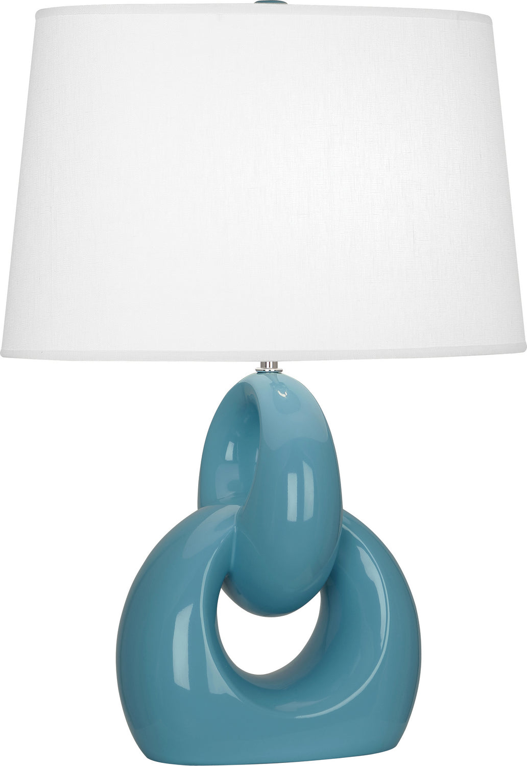 Robert Abbey - OB981 - One Light Table Lamp - Fusion - Steel Blue Glazed Ceramic w/Polished Nickel