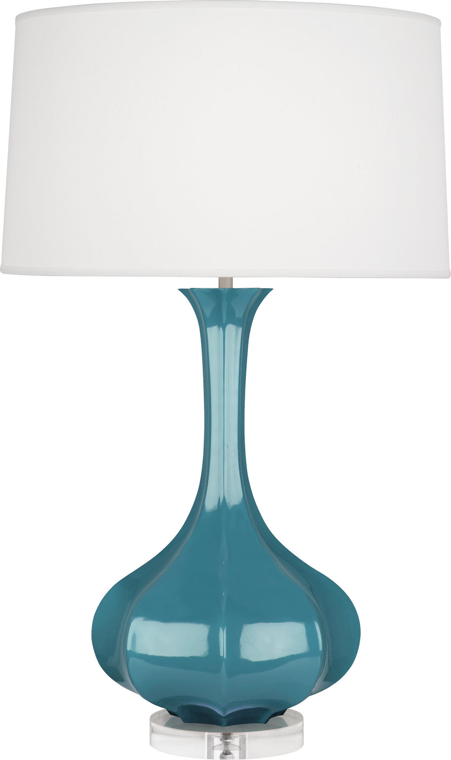 Robert Abbey - OB996 - One Light Table Lamp - Pike - Steel Blue Glazed Ceramic w/Lucite