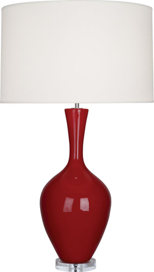 Robert Abbey - OX980 - One Light Table Lamp - Audrey - Oxblood Glazed Ceramic