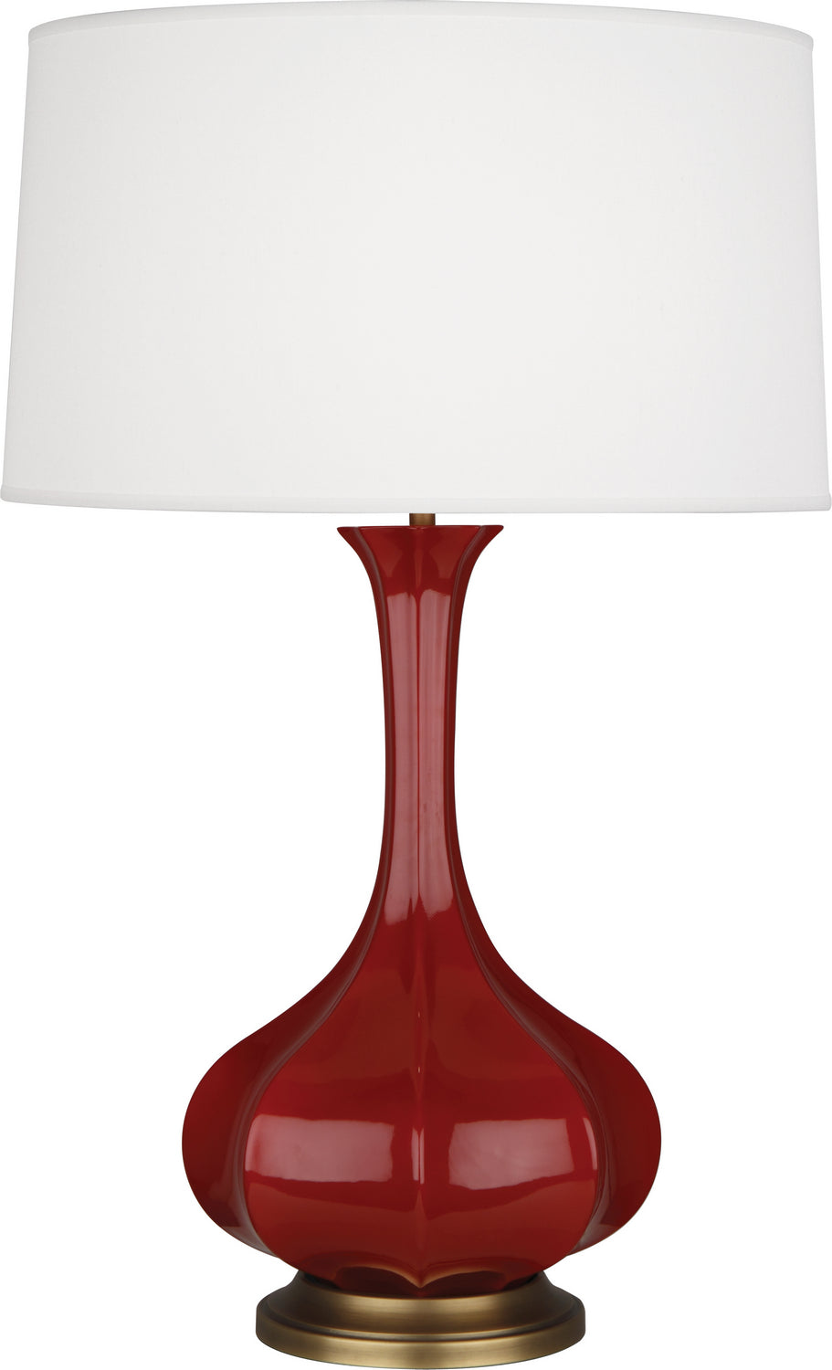 Robert Abbey - OX994 - One Light Table Lamp - Pike - Oxblood Glazed Ceramic w/Aged Brass