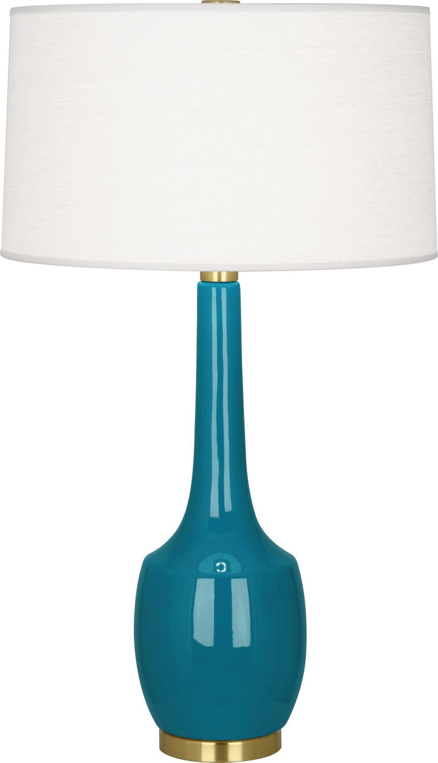 Robert Abbey - PC701 - One Light Table Lamp - Delilah - Peacock Glazed Ceramic