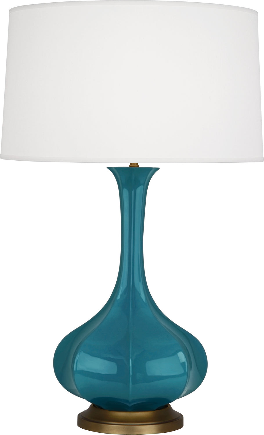 Robert Abbey - PC994 - One Light Table Lamp - Pike - Peacock Glazed Ceramic w/Aged Brass