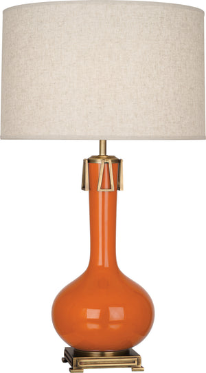 Robert Abbey - PM992 - One Light Table Lamp - Athena - Pumpkin Glazed Ceramic w/Aged Brass