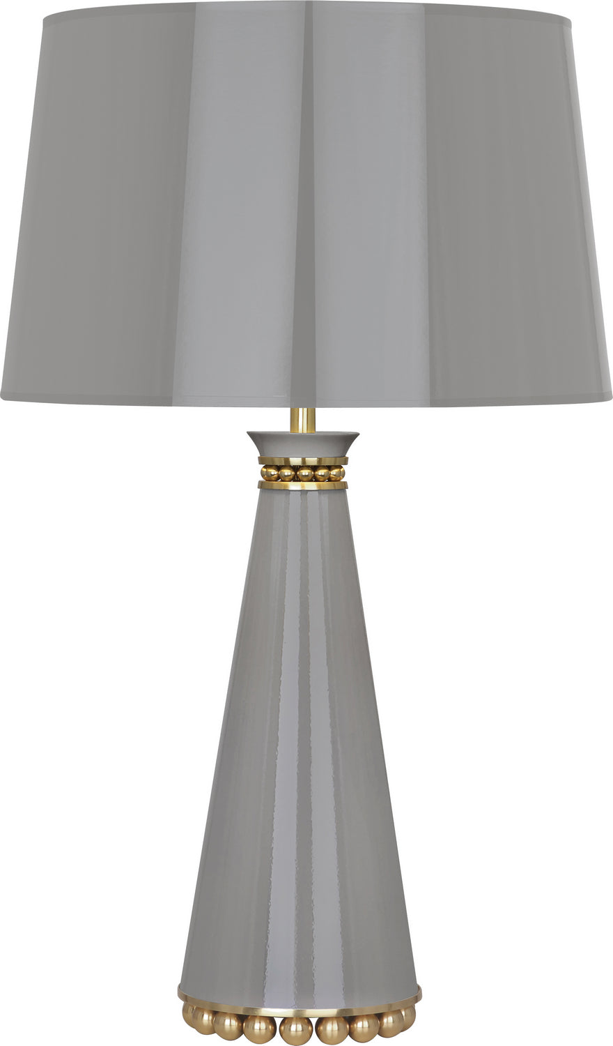 Robert Abbey - ST44 - One Light Table Lamp - Pearl - Smokey Taupe Lacquered Paint w/Modern Brass