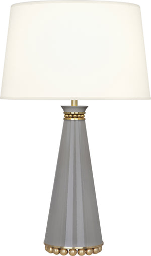 Robert Abbey - ST44X - One Light Table Lamp - Pearl - Smoky Taupe Lacquered Paint and Modern Brass