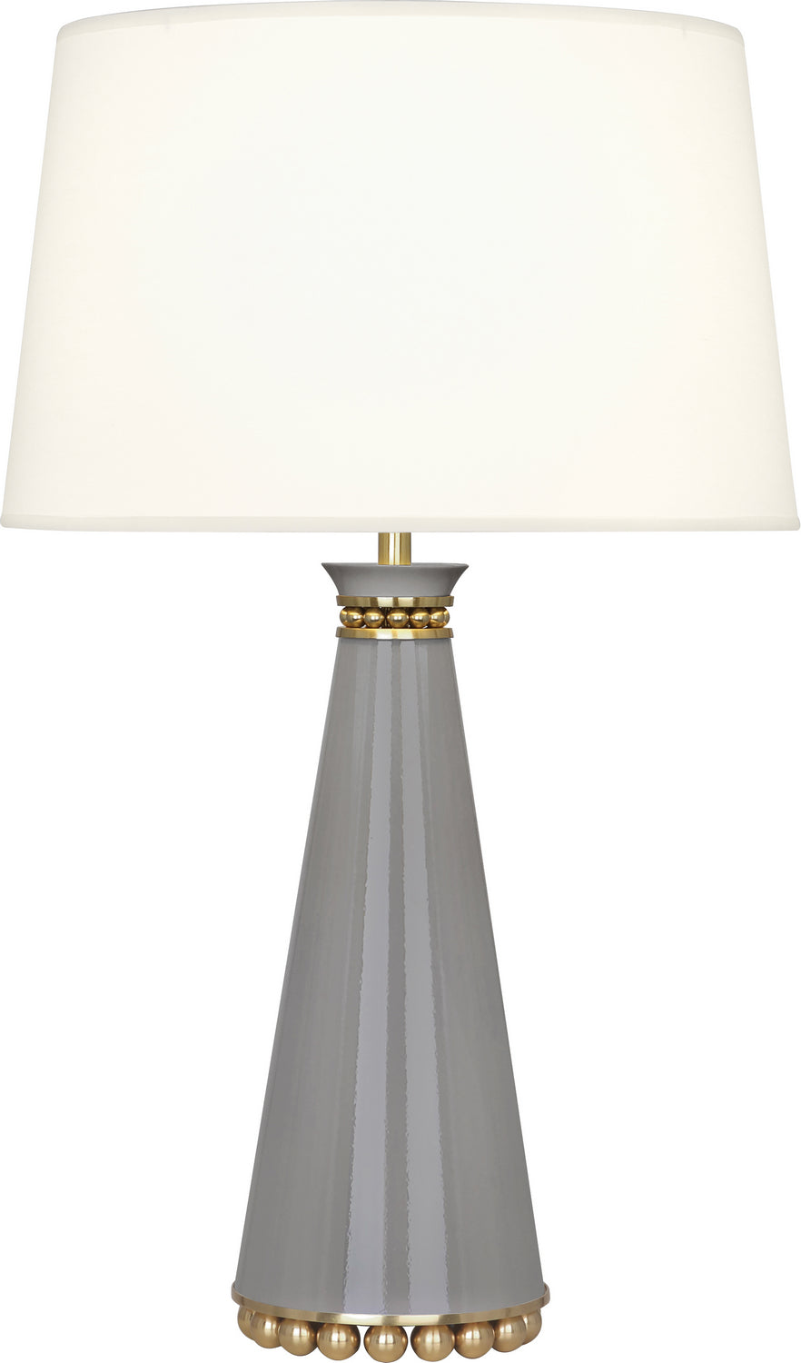 Robert Abbey - ST44X - One Light Table Lamp - Pearl - Smokey Taupe Lacquered Paint, Modern Brass
