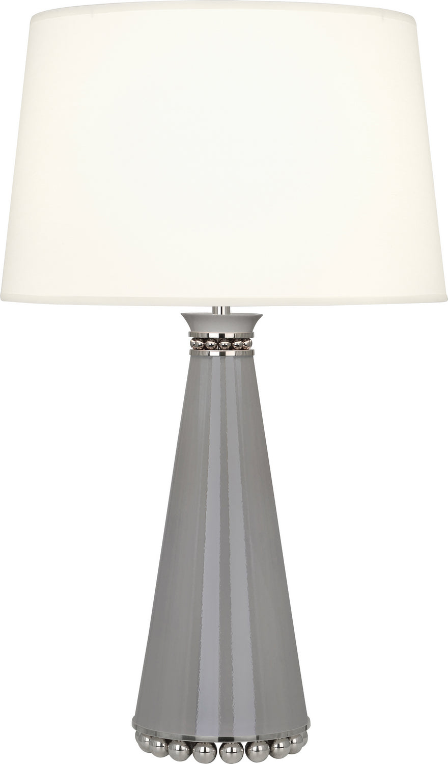 Robert Abbey - ST45X - One Light Table Lamp - Pearl - Smokey Taupe Lacquered Paint, Polished Nickel