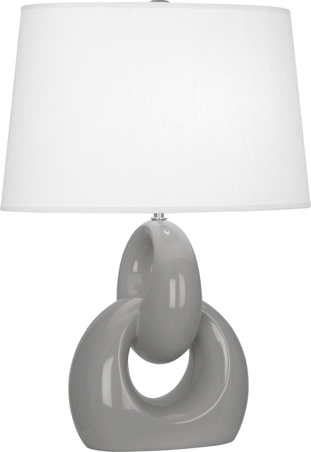 Robert Abbey - ST981 - One Light Table Lamp - Fusion - Smokey Taupe Glazed Ceramic w/Polished Nickel