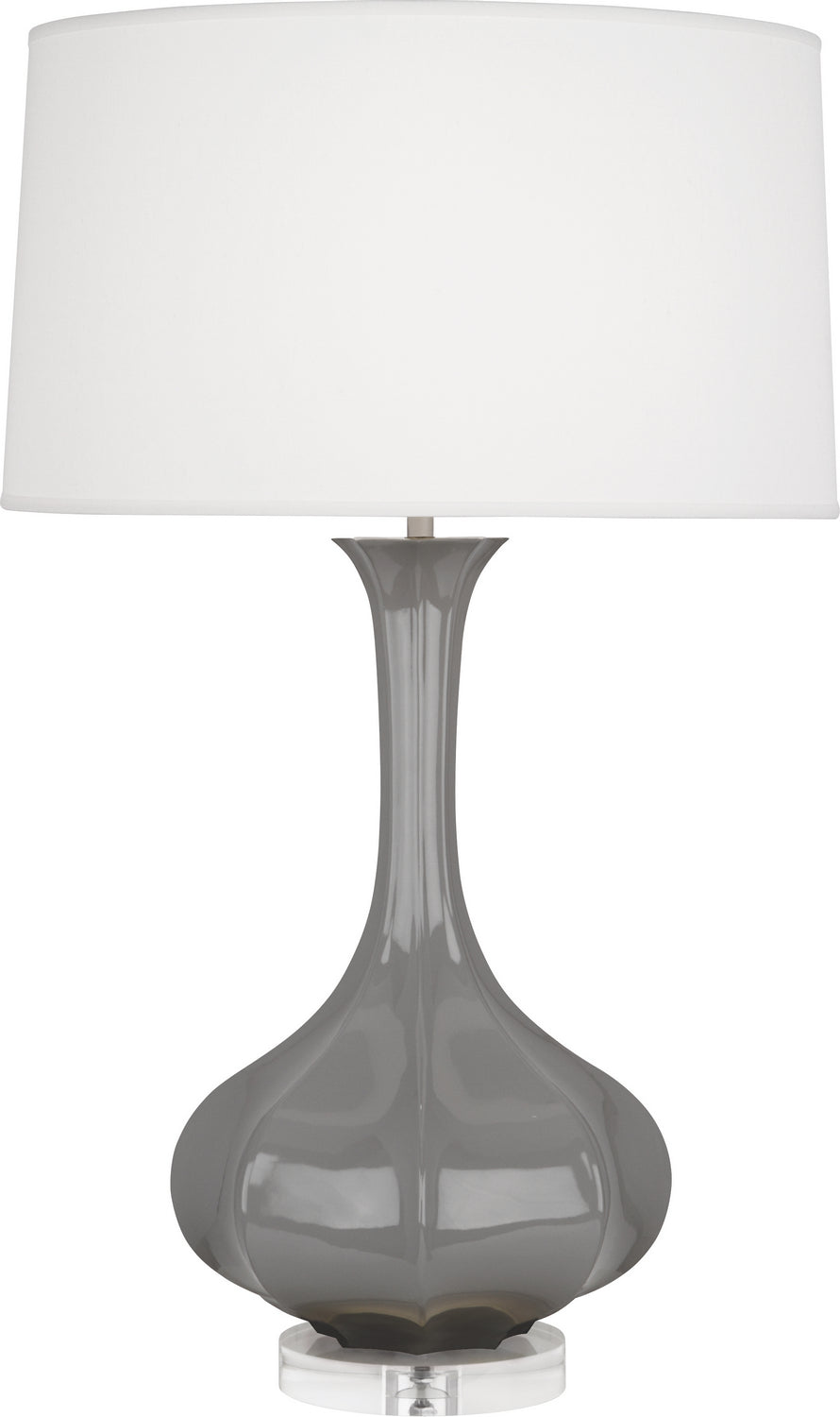 Robert Abbey - ST996 - One Light Table Lamp - Pike - Smokey Taupe Glazed Ceramic w/Lucite