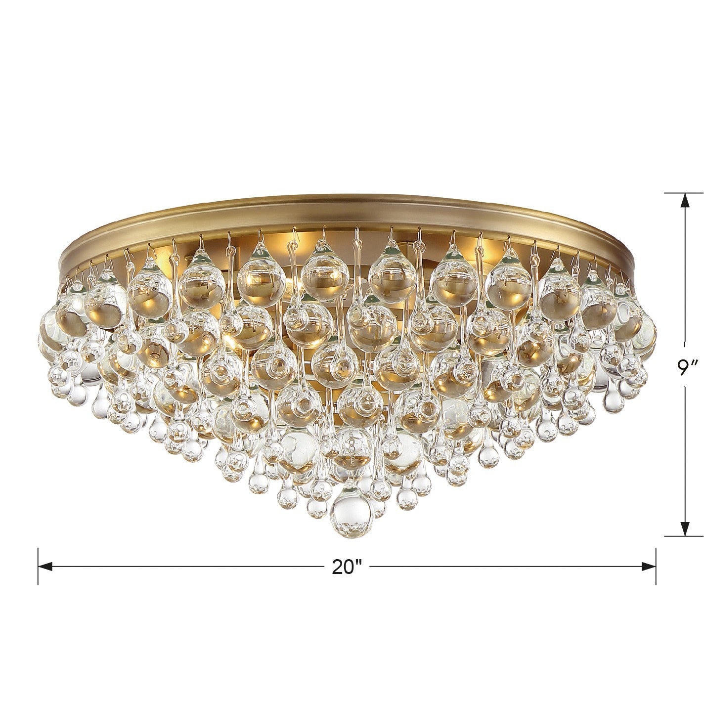 Crystorama - 138-VG - Six Light Flush Mount - Calypso - Vibrant Gold