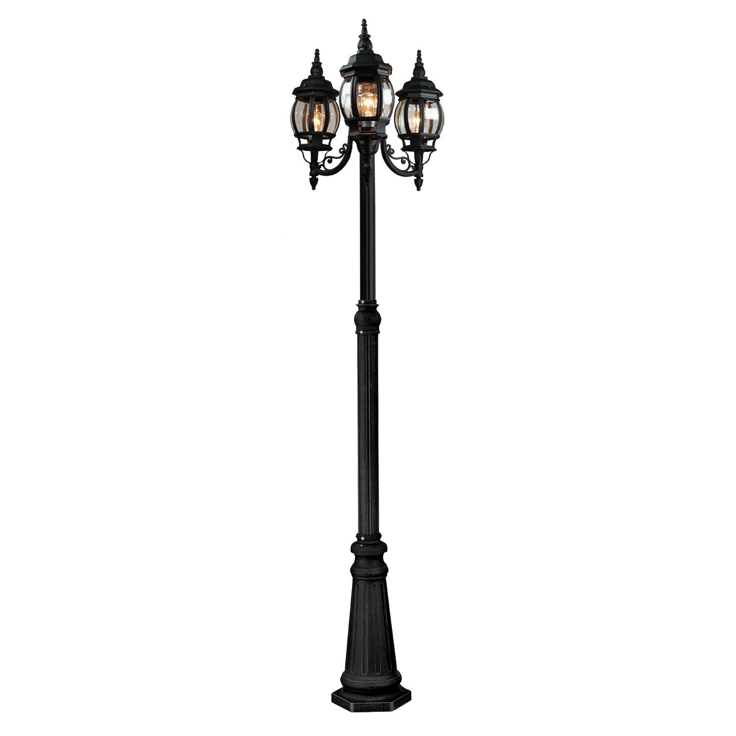 Artcraft - AC8099BK - Three Light Outdoor Post Mount - Classico - Black